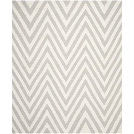 Safavieh 8 Ft. X 10 Ft. Large Rectangle Contemporary Dhurries- Grey And Ivory- Flatweave Rug DHU568B-8
